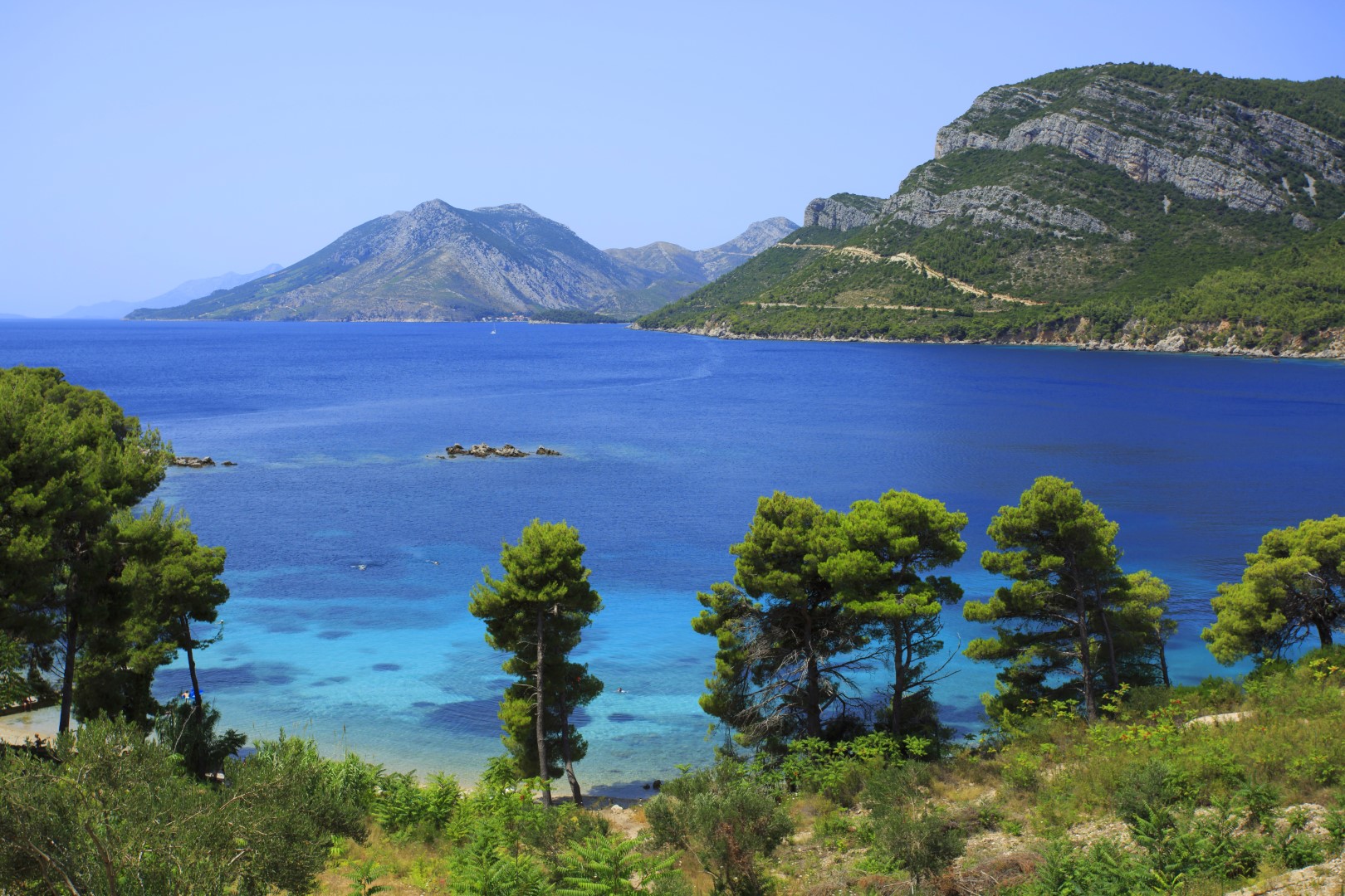 Beautiful coast and blue sea on peninsula Peljesac in Croatia